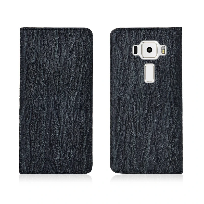  Bark Pattern Genuine Leather Magnetic Flip Phone Case For Asus ZenFone 3 Deluxe ZS570KL/ZenFone 3 D