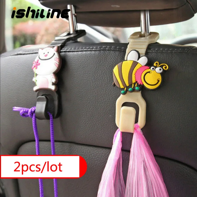 

2pcs/Lot Cartoon Car Hook Car Seat Back Multi-function Small Hook HiddenLoad Bearing Storage Hook