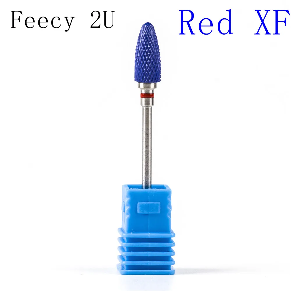 Фрезерный резак для маникюрных инструментов, красочный керамический сверло для ногтей, Электрический вращающийся инструмент для педикюра, маникюрный станок, аксессуары - Цвет: Feecy 2U Red XF