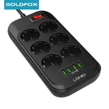 

LDNIO 6 Outlets 4 USB Power Strip Multi Power Socket 2500W 3.4A Fast Charging Smart Plug Home Office Multi Adapter with 2M Cable