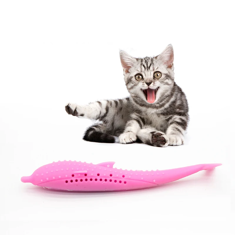 Hoopet Рыба форма игрушки с кошачьей кошечкой Мягкая зубная щетка инструмент для зубов чистые зубы кошка котенок пережевывать игрушка