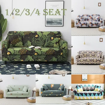 

Elastic Pastoral Fresh Printed Couch Case for Living Room Geometric Plaid Chair Protector Cartoon Polyester L-shaped Slipcovers