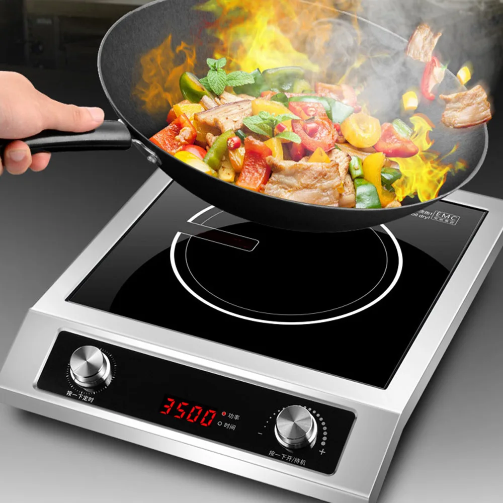 3500W High Power Induction Hob Cooker Cooktop Household Stir-Fried Induction Cooker Commercial ElectricCooker Cooking Stove commercial induction cooker two head high power claypot stove 3500w induction cooker double head 2 eye flat induction cooktop