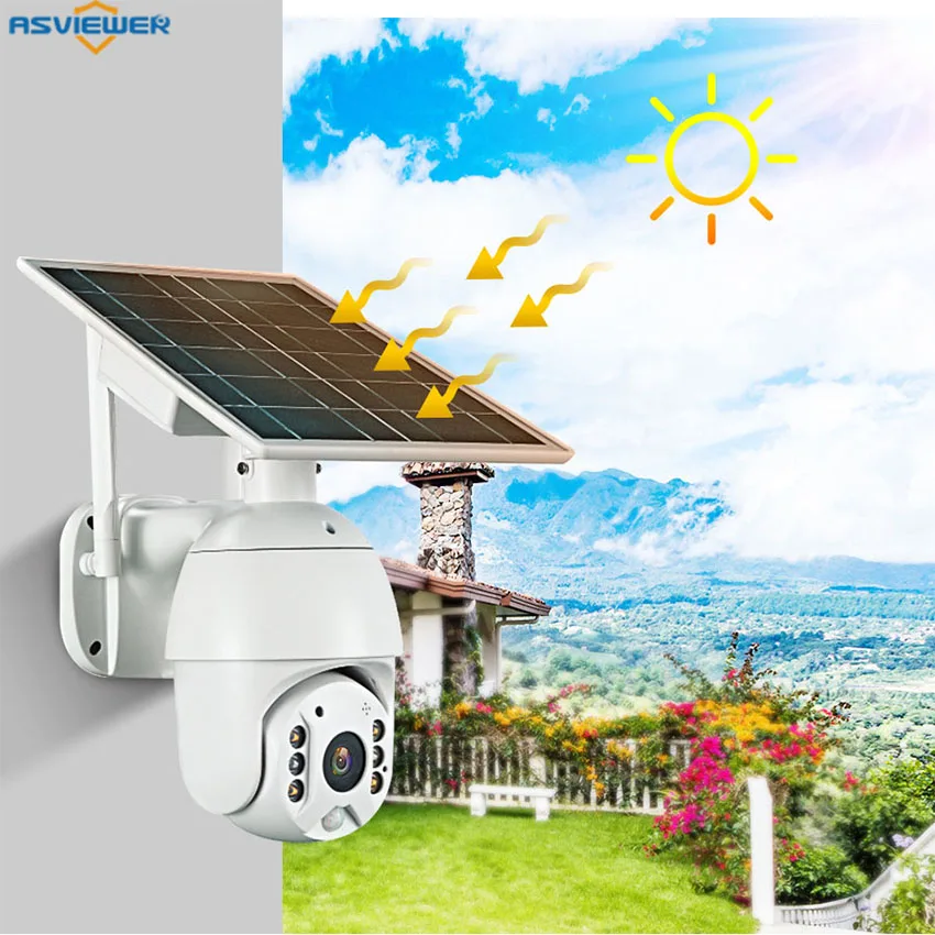 

WIFI Solar IP PTZ Cameras Starlight Full Color Night Vision P2P Cloud Storage Solar Outdoor Camera