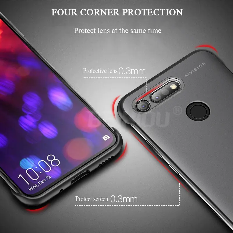 Чехол V20 для huawei Honor V20 View 20, матовый безрамочный чехол для телефона Honor V20, противоударный чехол без оправы, бесплатный ремешок с кольцом