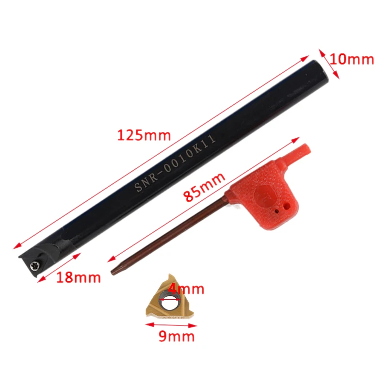 1pc Snr0010k11 Internal Tool Boring Holder+ Wrench+ 11ir A60 Carbide Insert For Lathe Threading Turning Tool