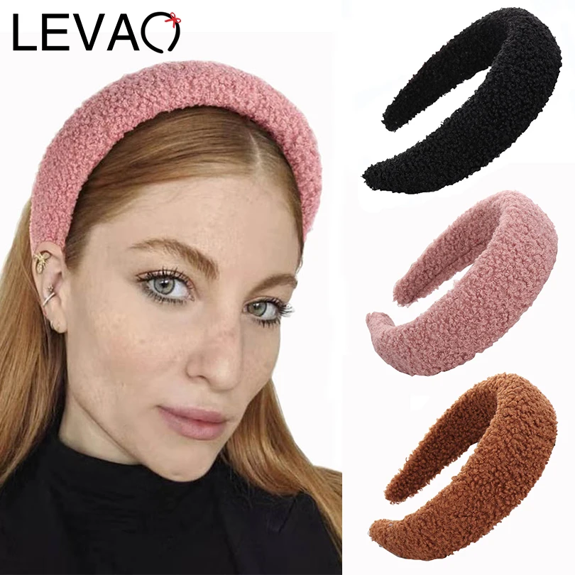 

LEVAO Women Elegant Sponge Velvet Hairband Padded Headband Bezel Turban Girls Solid Hair Accessories Hair Hoop Bohemia Headwear