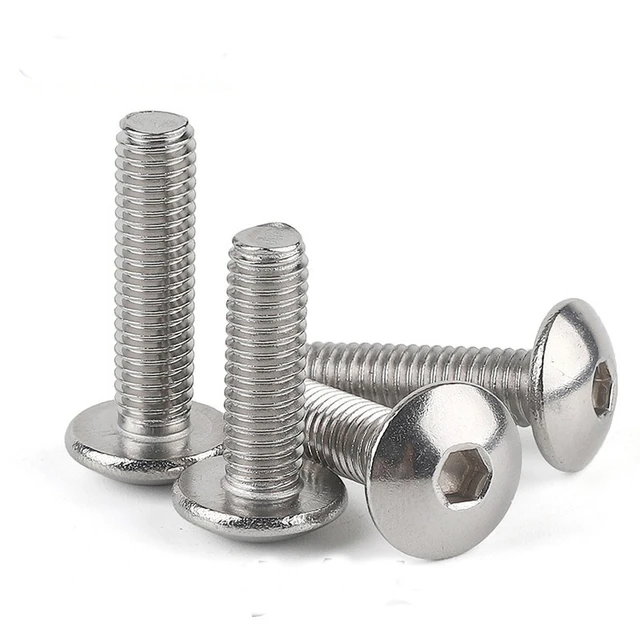 Tornillos de cabeza hexagonal de acero inoxidable 100, Perno de cabeza  redonda plana, separador de tornillos, M2, M2.5, M3, M4, M5, lote de 304  unidades - AliExpress