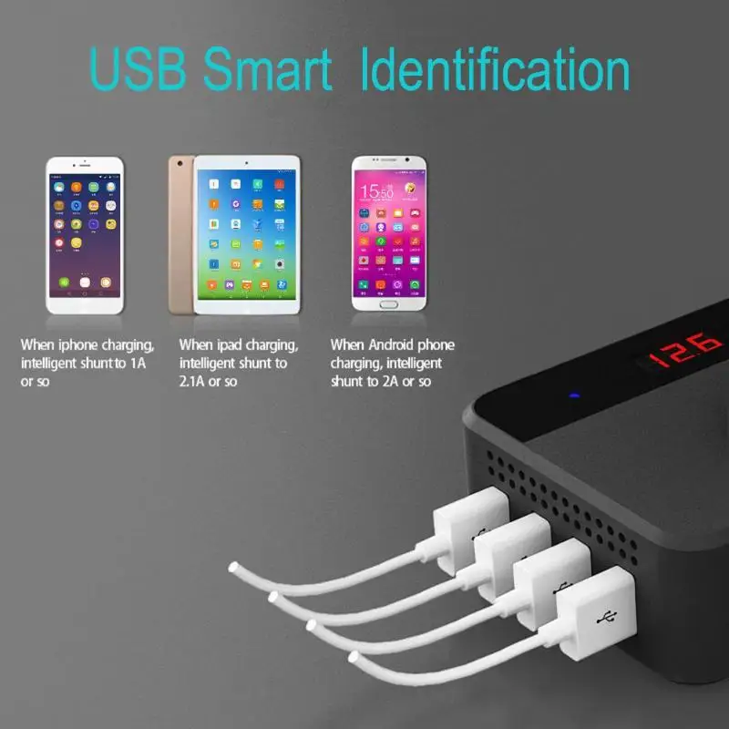 200W Auto Auto Power Inverter DC 12V zu AC 220V mit 4 USB Buchse Ladegerät 200W Auto Auto Power Inverter DC 12V zu AC 220V mit 4 USB Buchse Ladegerät