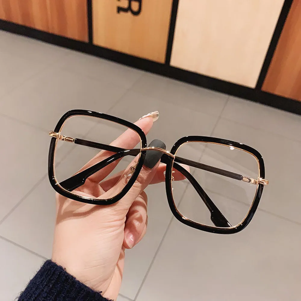Fashion Oversized Clear Square Glasses Women Fashion Anti-blue Optical Glasses Frames Classic Plastic Eyeglasses Frames Eyewear