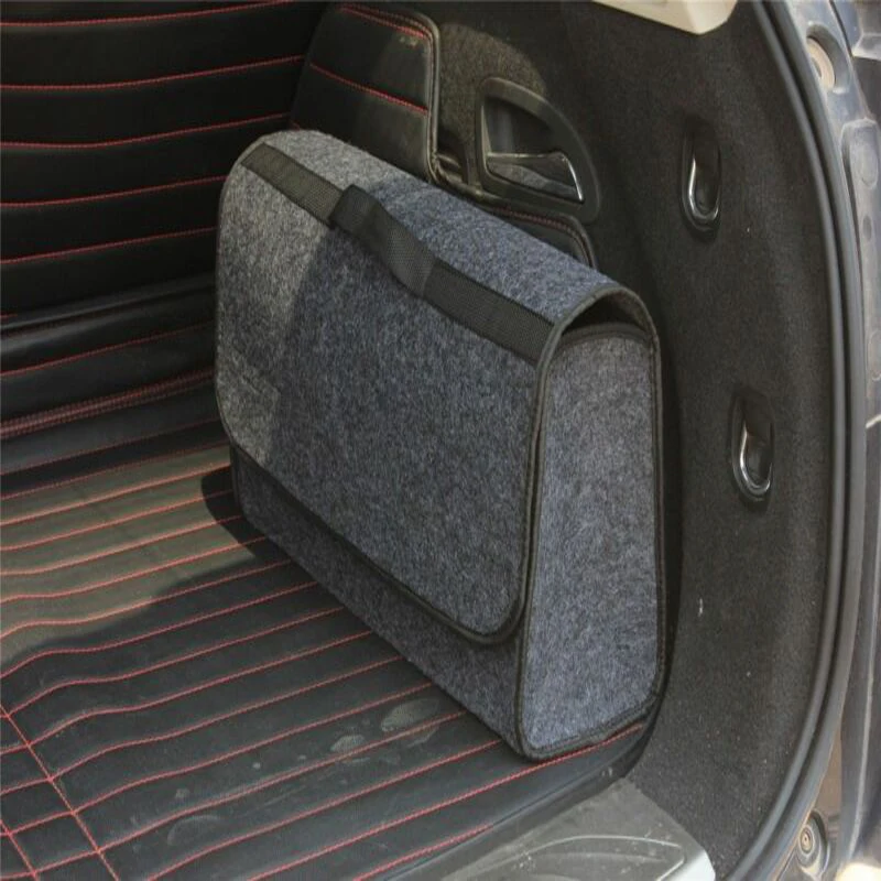 

Brand New Style Large Anti Slip Car Trunk Compartment Boot Storage Organiser Gray Case Utility Tool Bag