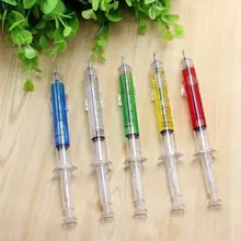 

6Pcs Multicolor Syringe Pens Novelty Liquid Syringe Ballpoint Pen Needle Tube Shape Black Ink Ballpoint Ball Point Pen Gift