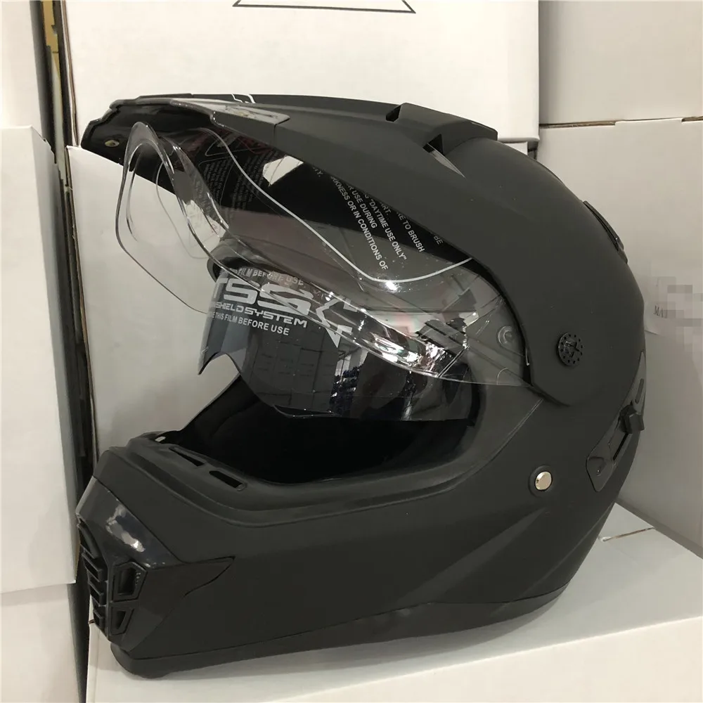 Moto rcycle шлем с солнцезащитным щитом atv road cross moto cross шлем с двойными линзами внедорожные гоночные мото шлемы