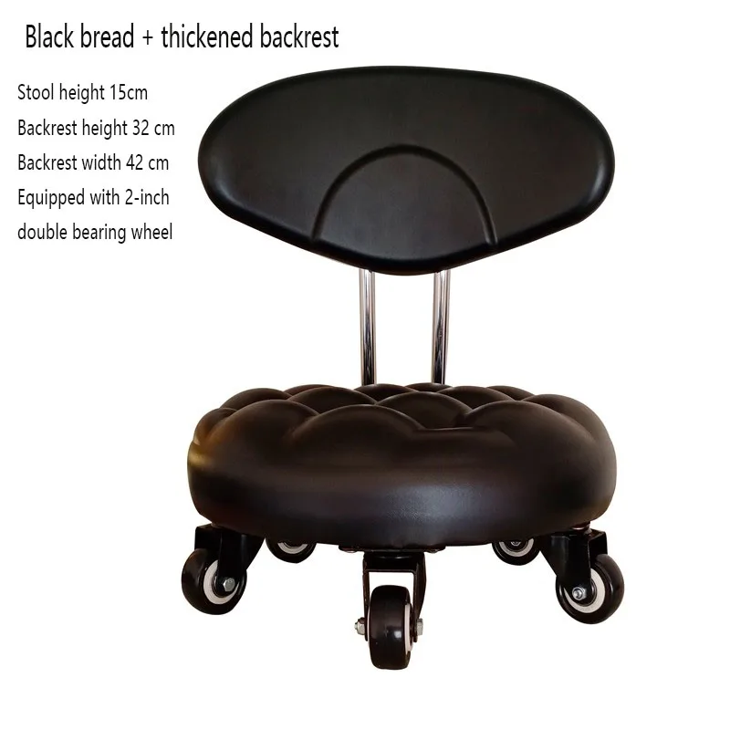 Salon Furniture Pedicure Chair Low Stool Pulley Movable Small Round Floor Cleaning Stool Pedicure Massage Flower Pot Rack