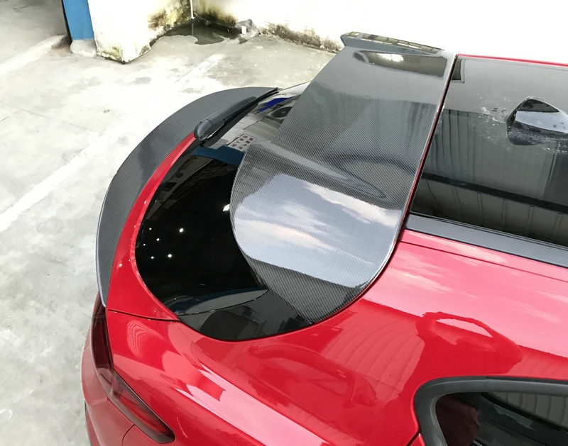 Автомобильный стиль S Стиль карбоновый задний спойлер на крыше глянцевая отделка верхнее крыло для губ Fibre Splitter отделка Подходит для Alfa Romeo Stelvio