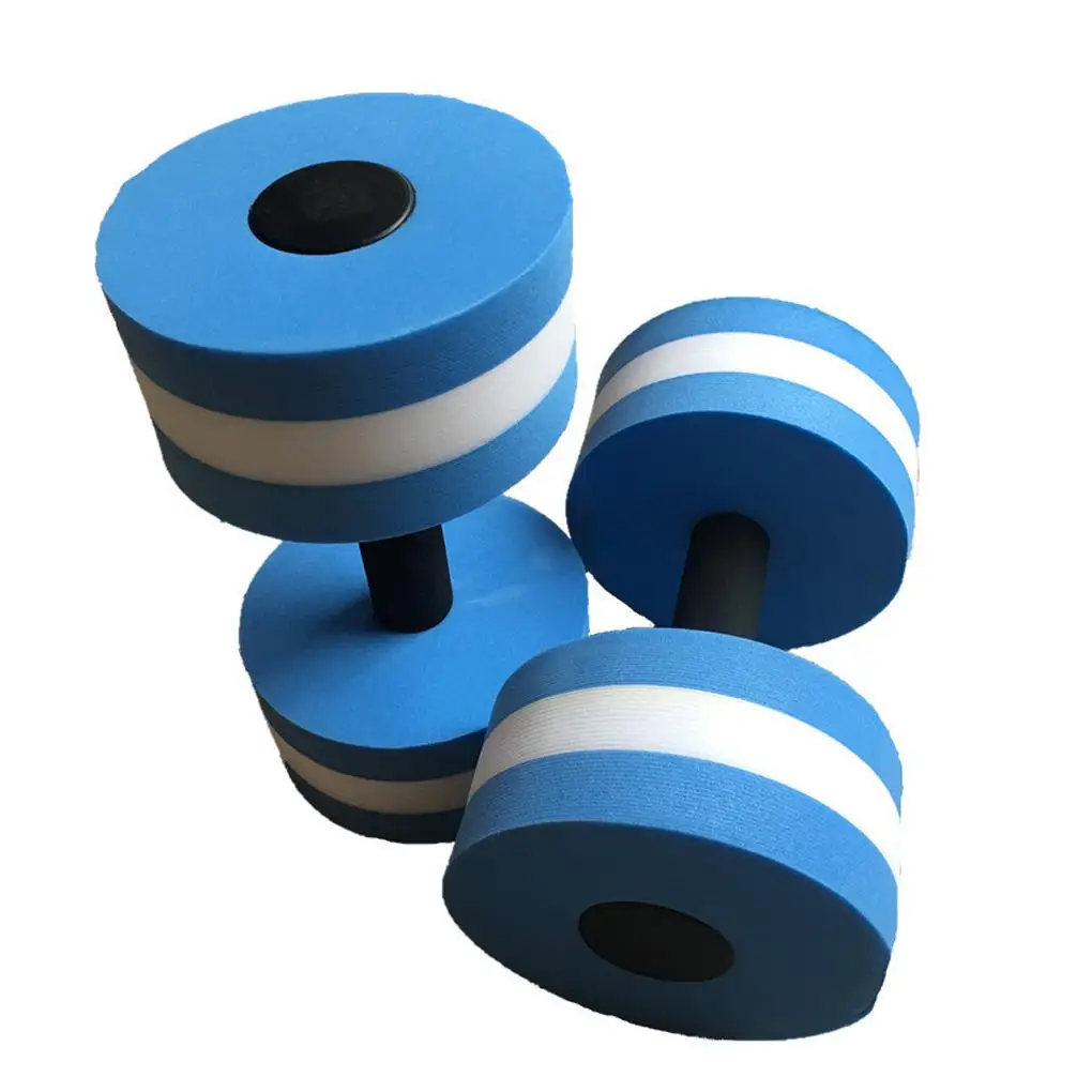 1 Pair Water Aerobics Dumbbell Aquatic Float EVA Elastic Barbell Aqua Fitness Dumbbell Pool Swimming Yoga Exercise Accessory
