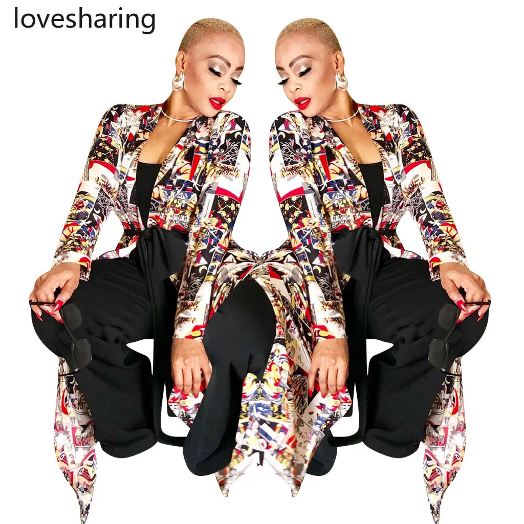 New Fashion 3852 Exclusive Women's Autumn And Winter New Print Coat With Belt