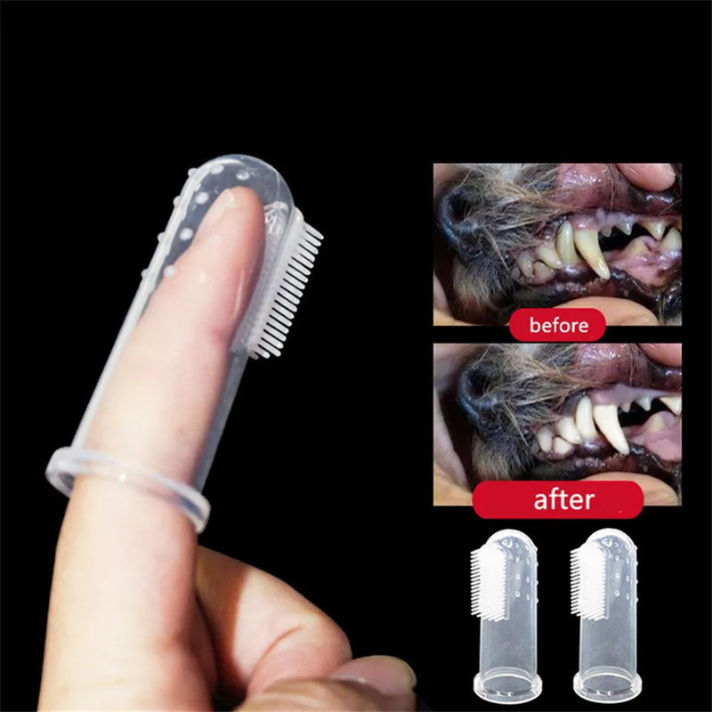 Pet Finger Super Soft Toothbrush French BulldogDog Brush Bad Breath Tartar Teeth Tool Cat Cleaning Dog Supplies Products |