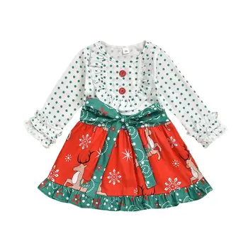 

Merry Christmas Baby Girls Long Sleeve Spring dress Children Dresses