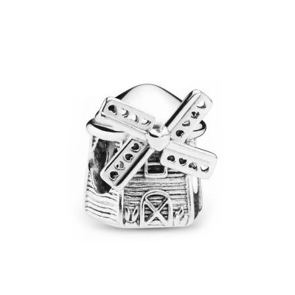 Authentic 925 Sterling Silver Bead Windmill House Charm Fit Fashion Women Pandora Bracelet Bangle Gift DIY Jewelry | Украшения и
