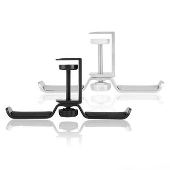 

360° Rotating Headphone Stand Headset Holder Aluminum Supporting Bar Flexible Headrest Dual Hanger Desk Clamp Hook Stand Rack