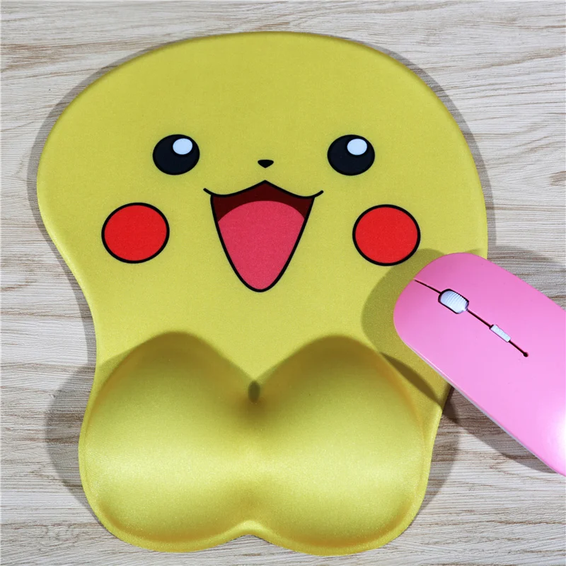 FFFAS 3D коврик для мыши для запястья эргономичный Oppai Pikachu Gamer коврик для мыши для ноутбука ПК удобный