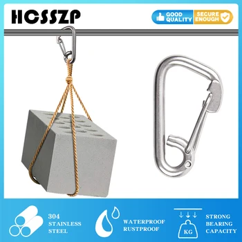 

304 Stainless Steel Spring Hook S2430 Carabiner Clip Keychain for Camping Fishing Traveling Hiking Hammock Hanging Fixed Hook