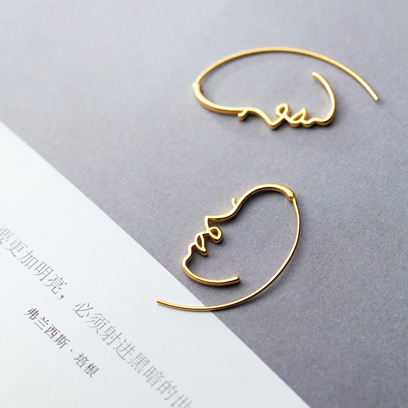 Modian Exquisite Stylish Geometric Face Design Drop Earrings 925 Sterling Silver Unique Dangle Earring For Women Fine Jewelry