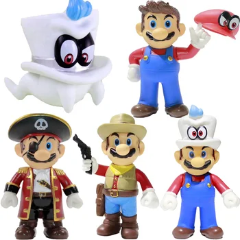 

6-15cm Super Mario Bros Figures Toys Bowser Luigi Koopa Yoshi Odyssey Cappy Donkey Kong Peach Ghost PVC Action Model Dolls Gift
