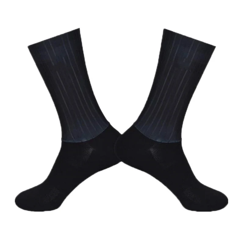 Летние полосатые носки дышащий Противоскользящий силиконовый велосипедные носки мужские спортивные футбольные для футбола и бега велосипедные носки - Цвет: B1
