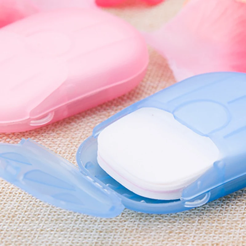 5 Boxes/Lot(20 Pieces/Box) Convenient Washing Hand Bath Soap Flakes Travel Portable Scented Slice Sheets Foaming Box Paper(Rando