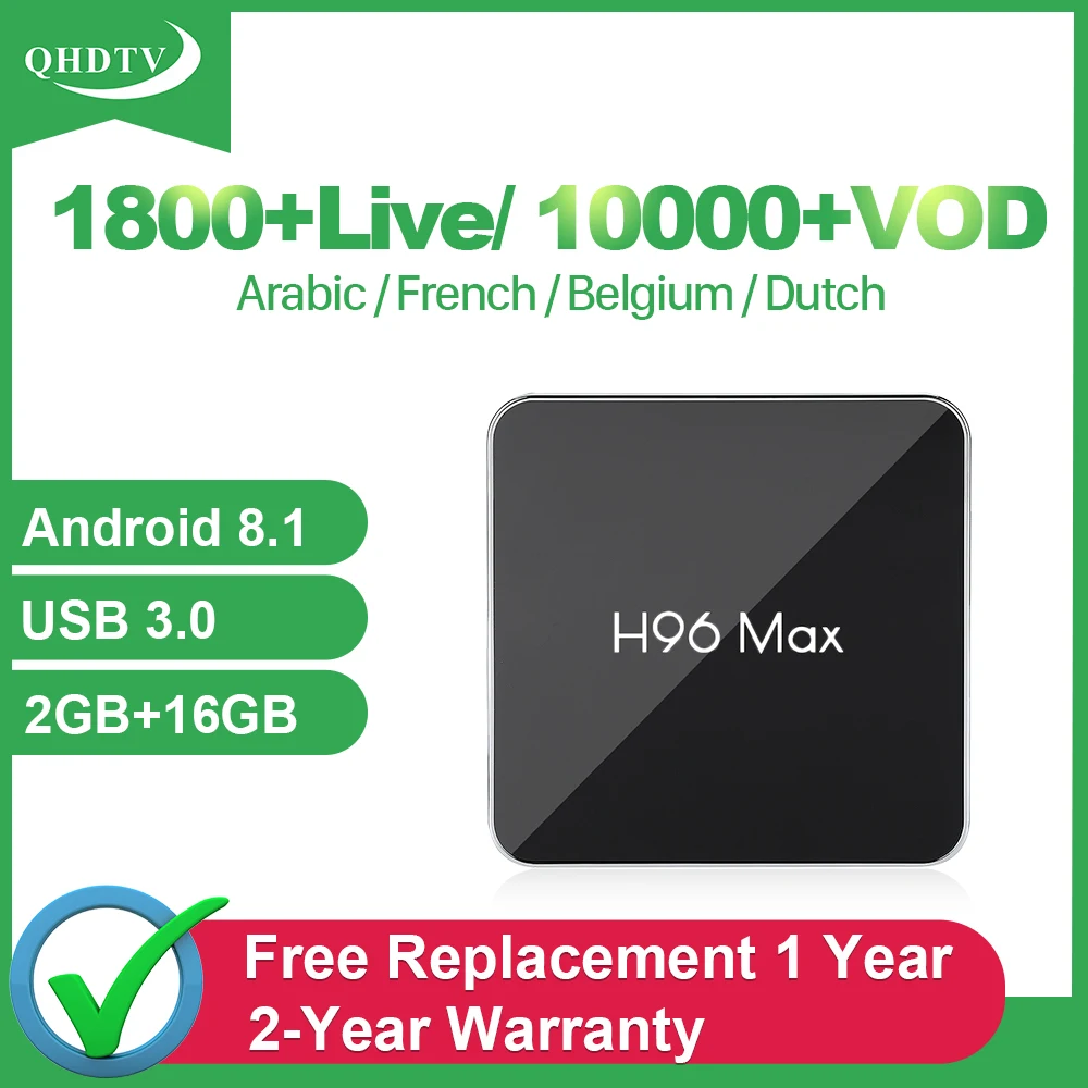 H96 Max IP tv Франция QHD tv IP tv подписка Италия Германия Бельгия французский арабский H96max Android 8,1 Турция Algeria IPTV приставка