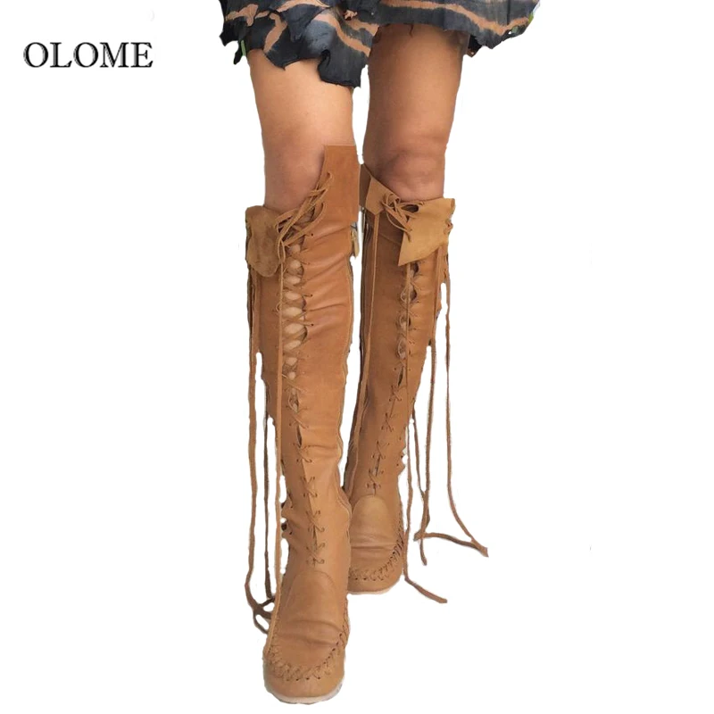 tan knee boots women's