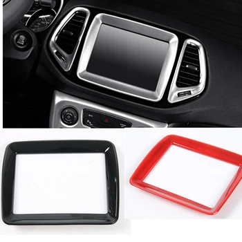 

10pcs 8.4" Car Center Control Navigation Cover Sticker Decoration ABS Navigator Frame Trim for JEEP Compass 2017 2018
