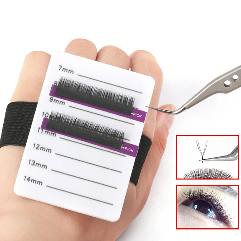 Fake Eyelash Tray Strip Stand Holder With Belt Eyelash Extensions Hand Plate Eye Lash Grafting Palette Tool 7-14mm/8-15mm