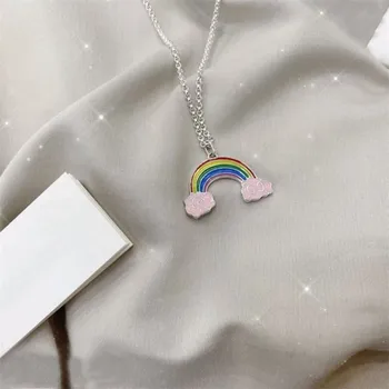 

GUCCC 100% Sterling Silver S925 skull rainbow Necklace classic female jewelry 50 + 5cm popular engagement gift