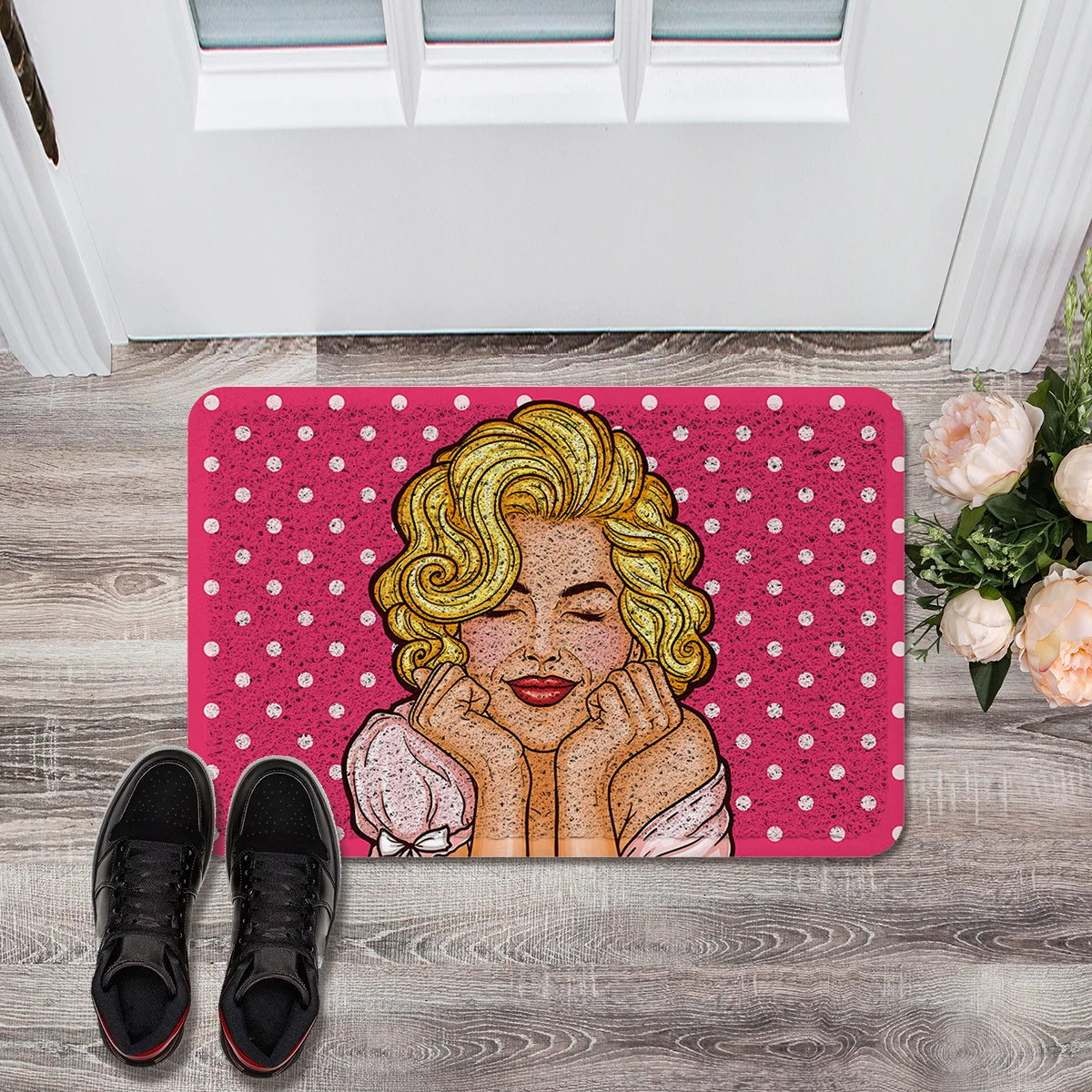 Cartoon Sexy Female Marilyn Monroe Door Mat Outdoor Wire Loop Footpad Carpet Hallway Kitchen Bath Rug Non-slip Entrance Doormat