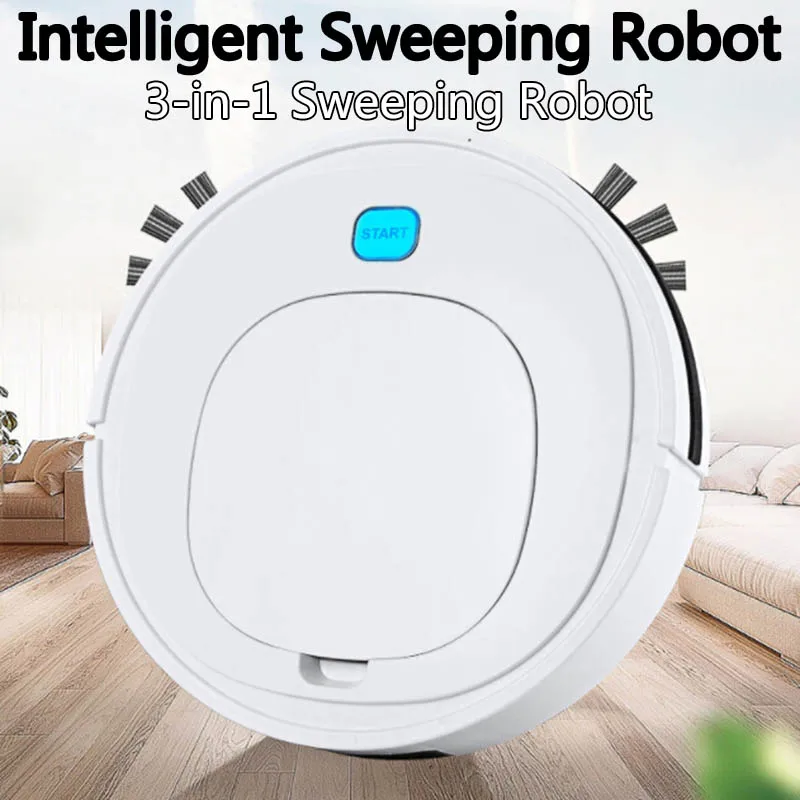 3in1 Smart Sweeping Robot Vacuum Cleaner For Dust Hair Auto Suction Sweeper USB 32 * 32 * 7cm 1500MAH 45-65db 400ML