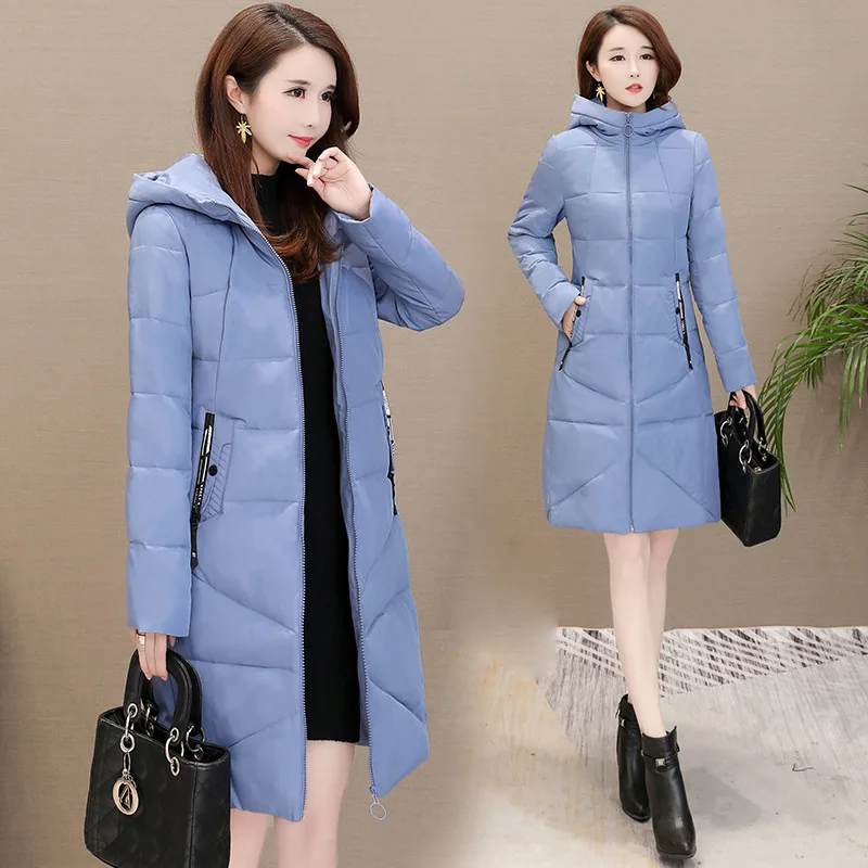 

Cotton Overcoat Women's Mid-length Winter 2019 New Style Slim Fit Slimming Hooded Warm Cotton-padded Jacket Korean-style Elegant