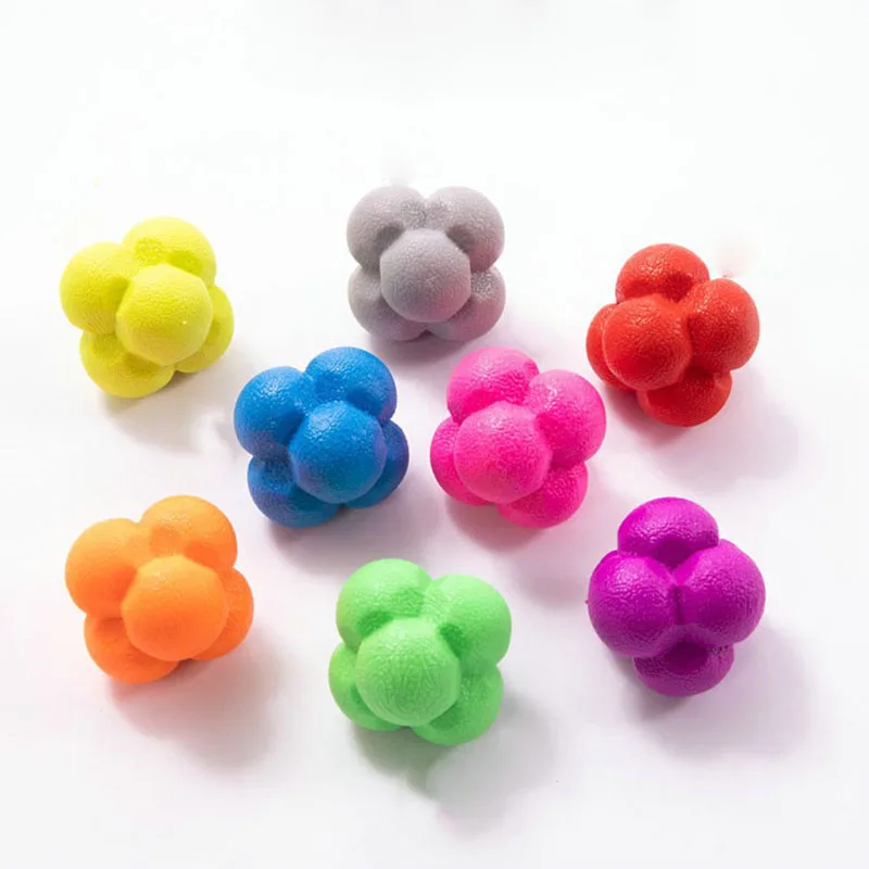5.5cm High Level Hexagonal Reaction Ball For Improve Agility Coordination Reflex Exercise Sports Fitness Workout Training Ball