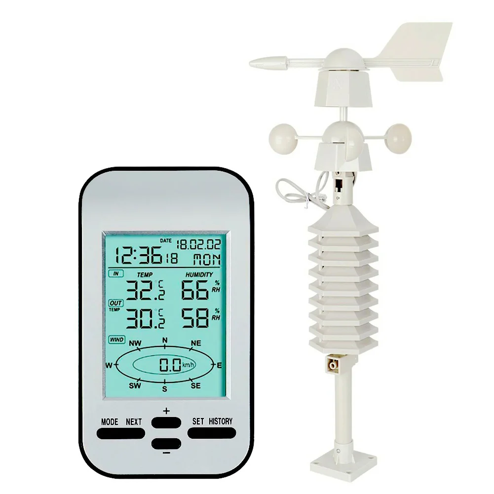 

Hanging Mini Weather Station Indoor Multifunctional Wireless Direction Digital Records Forecast Temperature Sensor LCD Display