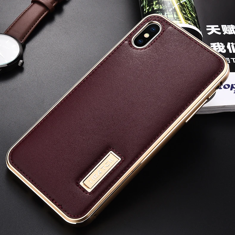 Металлический чехол-накладка для iPhone XS MAX, чехол из натуральной кожи для iPhone X XS MAX XR, Алюминиевый металлический бампер, задняя крышка для телефона