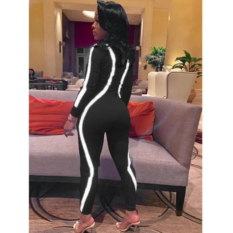 Сексуальные Женщины Bodycon костюм пляжного типа на молнии комбинезон Ползунки Клубная одежда длинные брюки вечерние Брюки