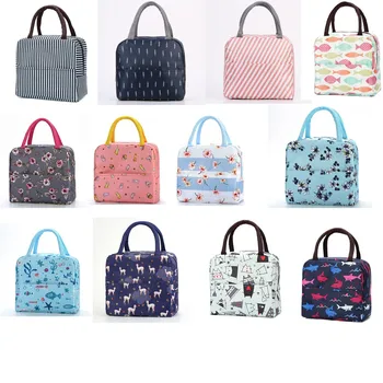 

Outdoor Lunch Box Portable Insulated Canvas Lunch Bag Thermal Food Functional Pattern Cooler Picnic Lunch Bags For Women #J1P