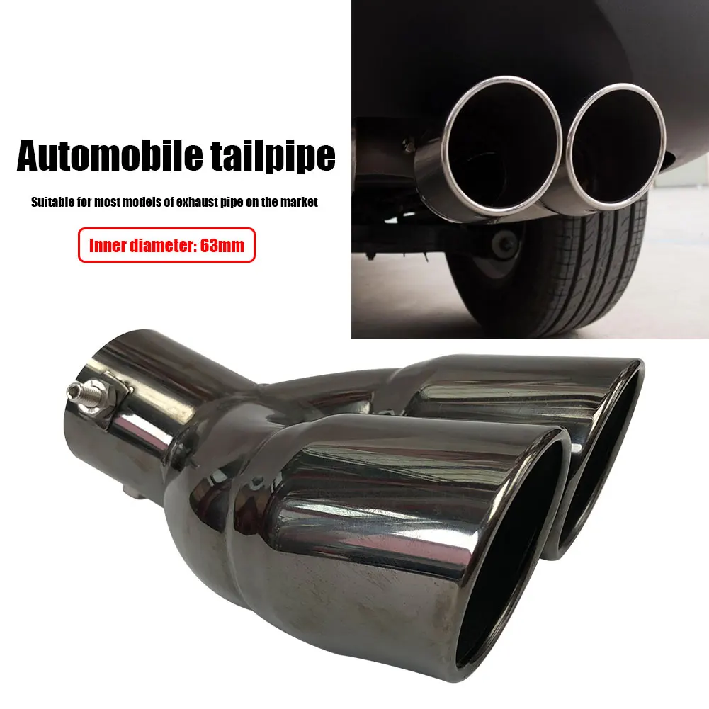 HGY Car Exhaust Tip,Car Dual Exhaust Tail Pipes Stainless Steel Muffler Tips 63-76-220 