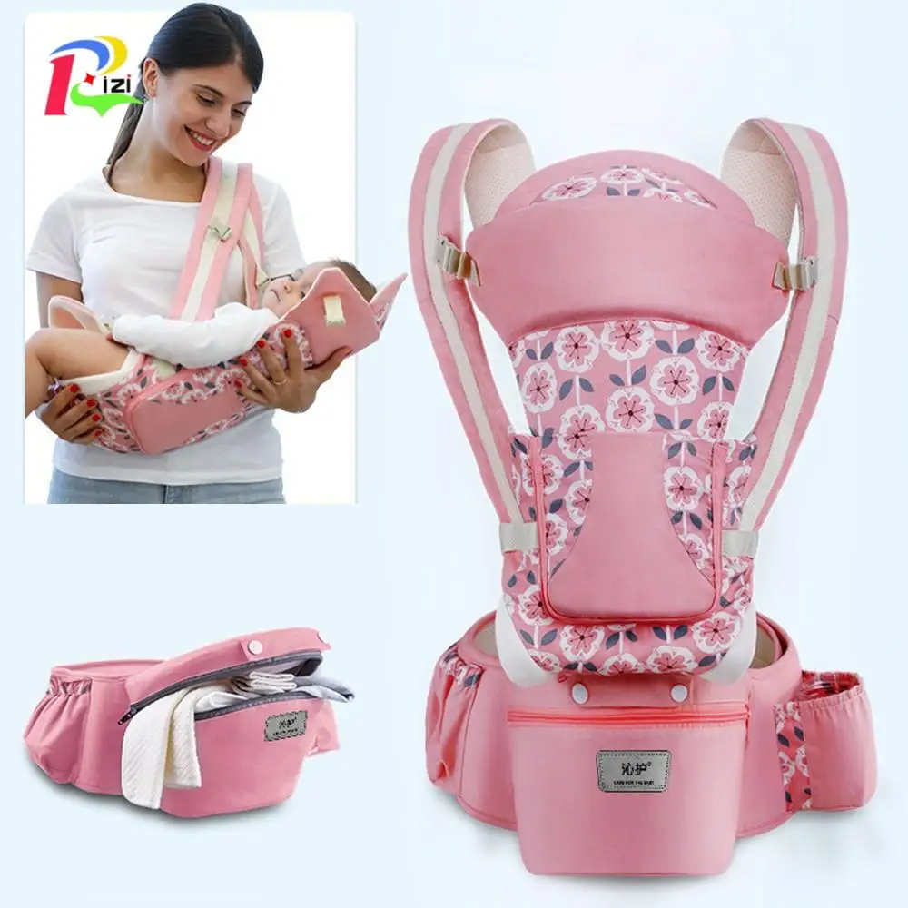 

0-48M Newborn Baby Sling Wrap Dual Use Infant Cover Carrier Face Up Ergonomic Hip Shoulder Strap