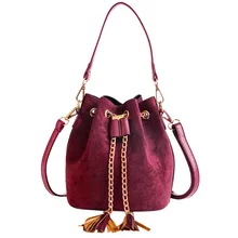 Новые мини сумки через плечо Милая Замшевая сумка-мешок Органайзер маленькая кисточка из искусственной кожи женские сумки через плечо# R20