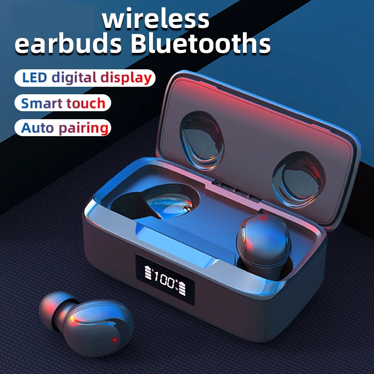 

New TWS Wireless Bluetooth Earphones LED display Touch Control Sport Headset stereo Hifi earbuds for huawei iphone xiaomi