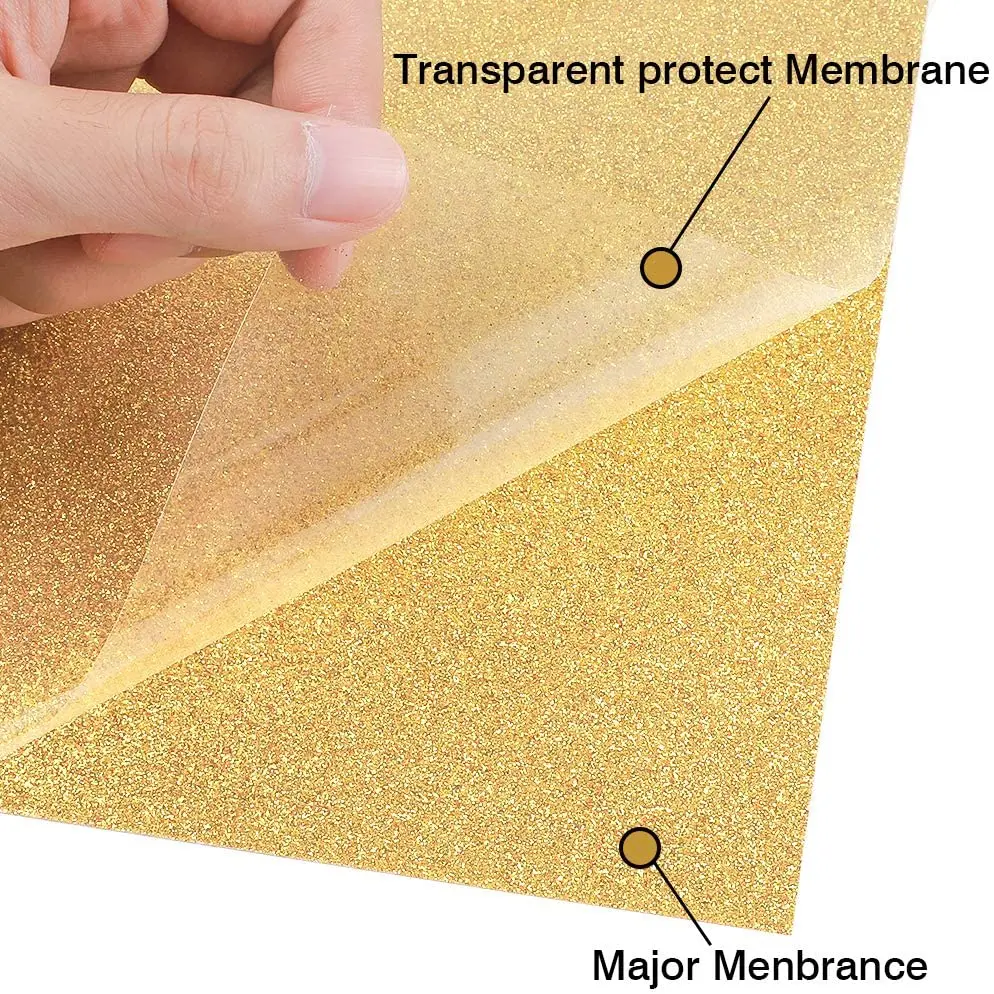 Color Glitter Heat Transfer Vinyl Film - Iron-On HTV for Heat Press and Cutting Plotter