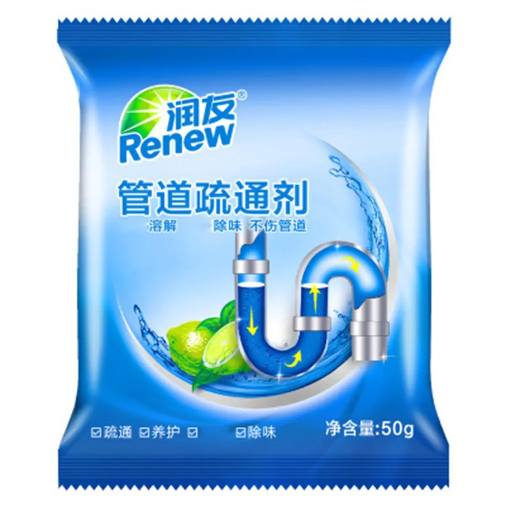 

Drain Cleaner 50g Kitchen Sewer Pipes Deodorant Strong Pipeline Dredge Dissolution Agent Toilet Cleaning Tool
